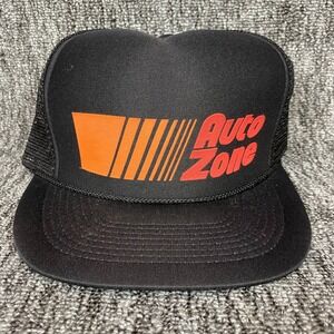 Vintage AutoZone Trucker Hat Cobra Caps Snapback Mesh Black Orange Promo Cap VTG